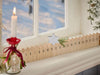 Vintage Holz Adventskalender gehender Stern Silber glänzend 50cm Countdown Xmas Deko