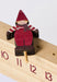 KI-generiertes Bild,Vintage Holz Adventskalender gehendes Wichtelmännchen 50cm Countdown Xmas Deko