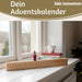 KI-generiertes Bild,Vintage Holz Adventskalender gehendes Wichtelmännchen 50cm Countdown Xmas Deko
