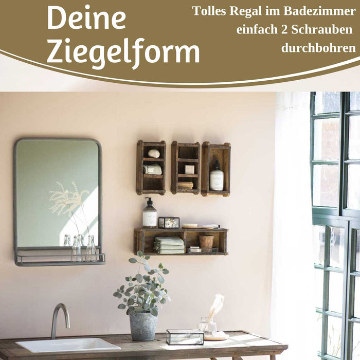 IB Laursen Holz Ziegelform Unika 31x15cm Braun alte Backsteinform Cutlery Deko