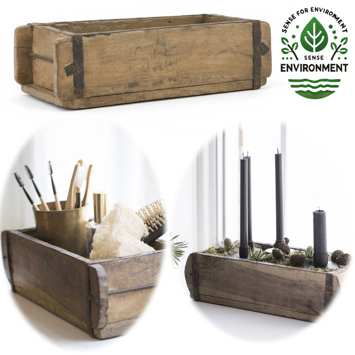 IB Laursen Holz Ziegelform Unika 31x15cm Braun alte Backsteinform Cutlery Deko