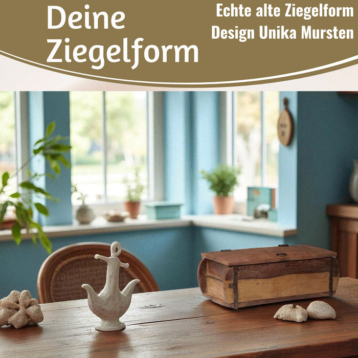 KI-generiertes Bild,Vintage Holz Ziegelform 31x15cm Holzkiste mit Deckel Aufbewahrungsbox Schmuckkiste