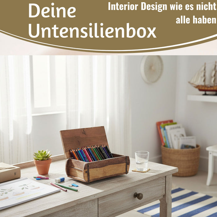 KI-generiertes Bild,Vintage Holz Ziegelform 31x15cm Holzkiste mit Deckel Aufbewahrungsbox Schmuckkiste