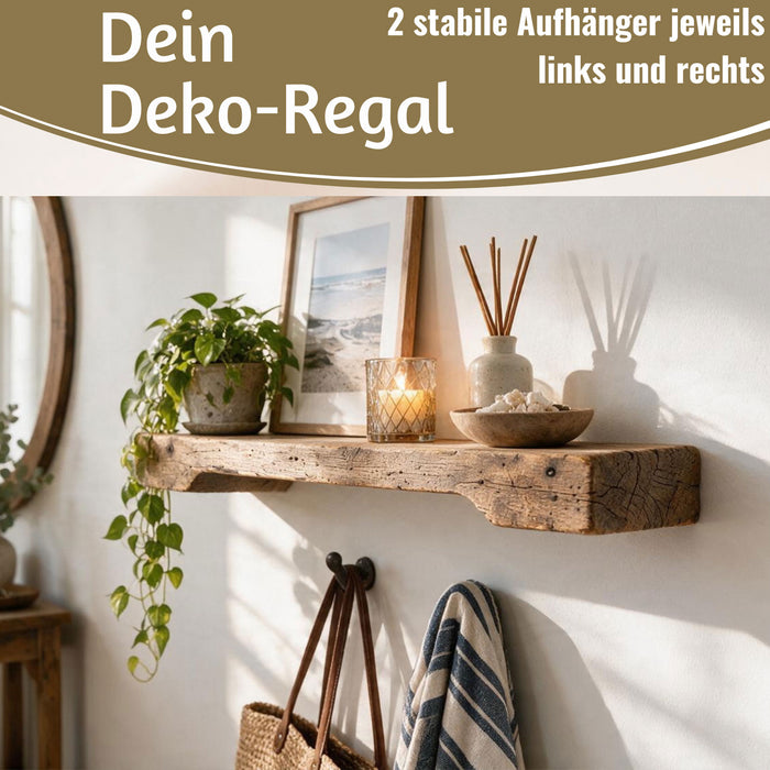 KI-generiertes Bild,Holz Grimaud Wandregal 52x10cm Braun Schiffsleiter Küchenregal Bücher Wandboard