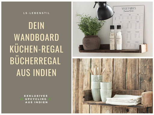 IB Laursen Industrial Holz Ziegelform Wandregal 45cm Braun Küchenregal Bücherregal Wandboard