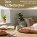 Steingut Tontasse Kaffeebecher 290ml Aqua Herz Tonbecher Henkelbecher Kaffeetasse