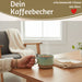 Steingut Tontasse Kaffeebecher 290ml Aqua Herz Tonbecher Henkelbecher Kaffeetasse