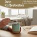 Steingut Tontasse Kaffeebecher 190ml Aqua Herz Tonbecher Teebecher Kaffeetasse