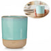 Steingut Tontasse Kaffeebecher 190ml Aqua Herz Tonbecher Teebecher Kaffeetasse