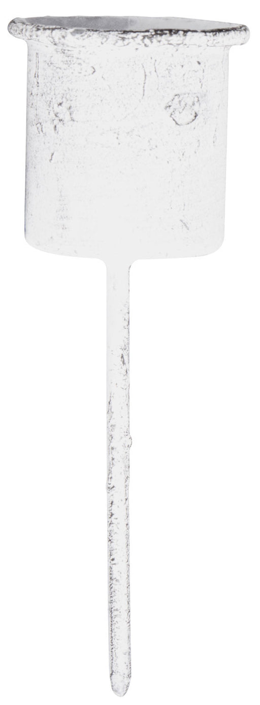 IB Laursen Metall Stabkerzenhalter Shabby Weiß 8cm Spieß Kerzenständer Kerzenstecker