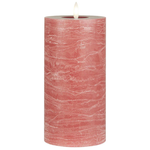 KI-generiertes Bild,IB Laursen 3D LED Stumpenkerze 20cm Rosa Nyhavn Echtwachs flackernde Blockkerze