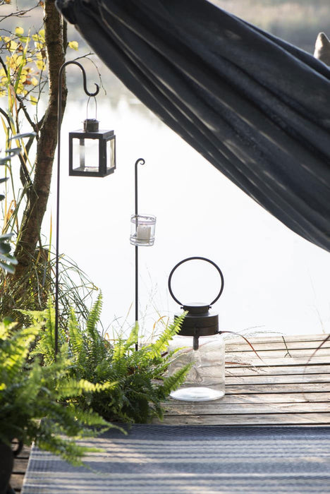 IB Laursen Vintage Laterne Windlicht 15cm Metall Grau Teelicht Stumpenkerze