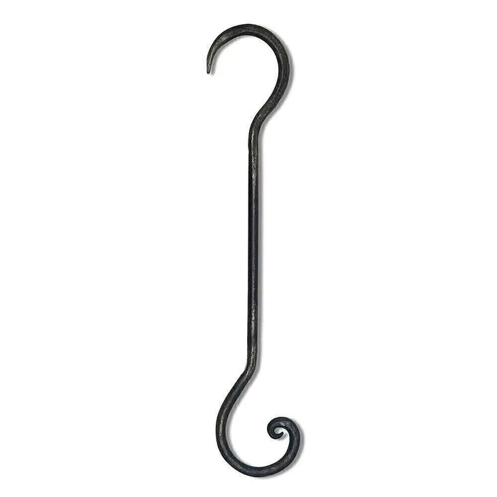2x XL Vintage S-Haken Kleiderhaken 24x5cm Eisen Schwarz Antik geschmiedet