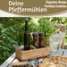 KI-generiertes Bild,iB Laursen Holz Salzmühle & Pfeffermühle Set Braun Chocolate 21x5cm Keramikmahlwerk Gewürzmühle