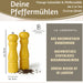 Design Holz Salzmühle & Pfeffermühle Set Gelb 21x5cm Keramikmahlwerk Gewürzmühle