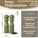 KI-generiertes Bild,iB Laursen Holz Salzmühle & Pfeffermühle Set Grün 21x5cm Keramikmahlwerk Gewürzmühle
