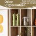 KI-generiertes Bild,iB Laursen Holz Salzmühle & Pfeffermühle Set Grün 21x5cm Keramikmahlwerk Gewürzmühle