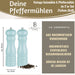 KI-generiertes Bild,Design Holz Salzmühle & Pfeffermühle Set Blau 21x5cm Keramikmahlwerk Gewürzmühle