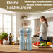Design Holz Salzmühle & Pfeffermühle Set Blau 21x5cm Keramikmahlwerk Gewürzmühle