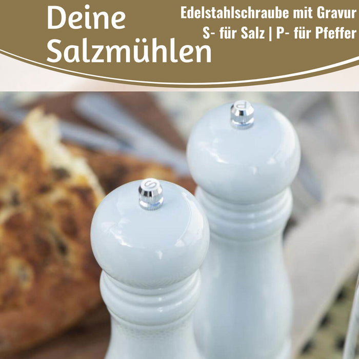 KI-generiertes Bild,Design Holz Salzmühle & Pfeffermühle Set Blau 21x5cm Keramikmahlwerk Gewürzmühle