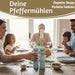 Design Holz Salzmühle & Pfeffermühle Set Blau 21x5cm Keramikmahlwerk Gewürzmühle