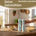 KI-generiertes Bild,Design Holz Salzmühle & Pfeffermühle Set Blau 21x5cm Keramikmahlwerk Gewürzmühle