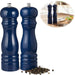 Design Holz Salzmühle & Pfeffermühle Set Indigo 21cm Keramikmahlwerk Gewürzmühle