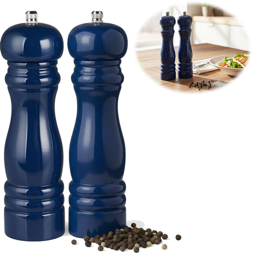 KI-generiertes Bild Design Holz Salzmühle & Pfeffermühle Set Indigo 21cm Keramikmahlwerk Gewürzmühle