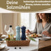 Design Holz Salzmühle & Pfeffermühle Set Blau Mix 21cm Keramikmahlwerk Gewürzmühle