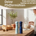 Design Holz Salzmühle & Pfeffermühle Set Blau Mix 21cm Keramikmahlwerk Gewürzmühle