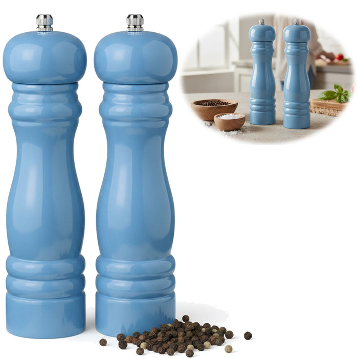 KI-generiertes Bild iB Laursen Holz Salzmühle & Pfeffermühle Set Blau 21x5cm Keramikmahlwerk Gewürzmühle