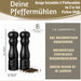 iB Laursen Holz Salzmühle & Pfeffermühle Set Schwarz 21x5cm Keramikmahlwerk Gewürzmühle