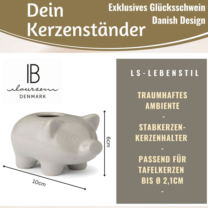 KI-generiertes Bild,Exklusiver Kerzenständer Schweinchen 10cm Stabkerzen-Kerzenhalter Kerzenleuchter