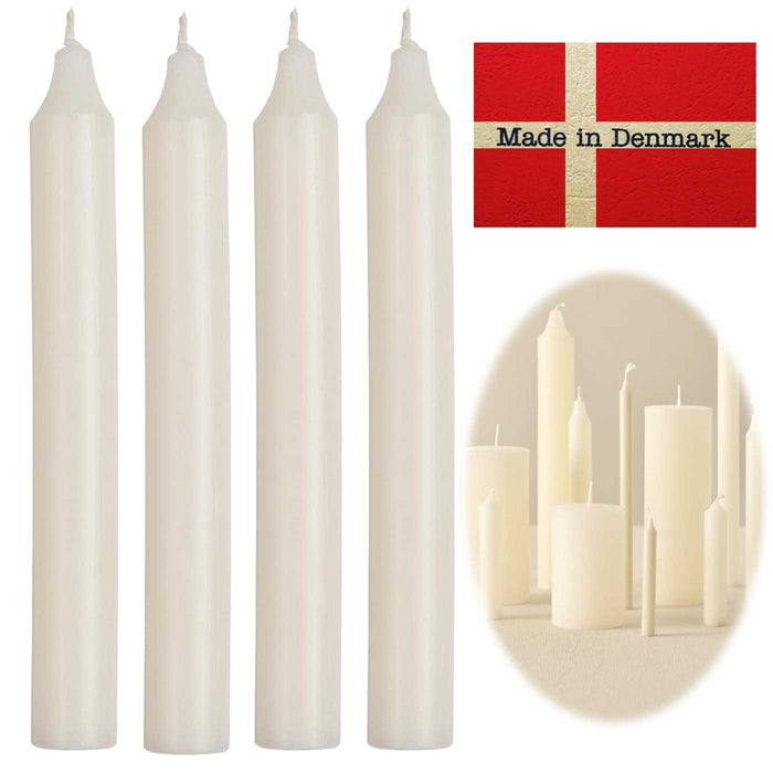 Exklusive Stabkerzen Ribe Rustik 4´er Set Elfenbein 18x2,2cm Made in Denmark Spitzkerzen
