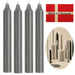 Exklusive Stabkerzen Ribe Rustik 4´er Set Grau 18x2,2cm Made in Denmark Spitzkerzen