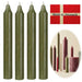 Exklusive Stabkerzen Ribe Rustik 4´er Set Waldgrün 18x2,2cm Made in Denmark Spitzkerzen