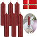 Exklusive Stabkerzen Ribe Rustik 6´er Set Bordeauxrot 11x2,2cm Made in Denmark Spitzkerzen