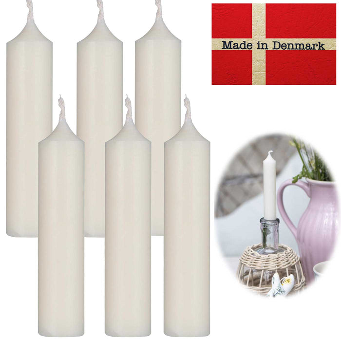 Exklusive Stabkerzen Ribe Rustik 6´er Set Elfenbein 11x2,2cm Made in Denmark Spitzkerzen