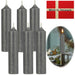 Exklusive Stabkerzen Ribe Rustik 6´er Set Grau 11x2,2cm Made in Denmark Spitzkerzen