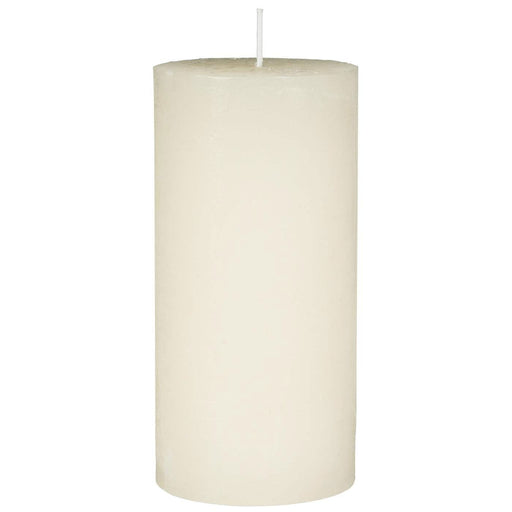 Exklusive Stumpenkerze 14x6,8cm Ribe Rustik Creme Weiß - Made in EU - Wachskerze