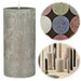 KI-generiertes Bild Exklusive Stumpenkerze 14x6,8cm Ribe Rustik Grau Frensh Grey - Made in EU - Wachskerze