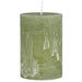 Exklusive Stumpenkerze 10x6,8cm Ribe Rustik Grün Green Tea - Made in EU - Wachskerze