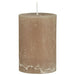 Exklusive Stumpenkerze 10x6,8cm Ribe Rustik Beige Leinen - Made in EU - Wachskerze