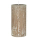 Exklusive Stumpenkerze 14x6,8cm Ribe Rustik Beige Leinen - Made in EU - Wachskerze