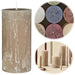 Exklusive Stumpenkerze 14x6,8cm Ribe Rustik Beige Leinen - Made in EU - Wachskerze