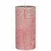 Exklusive Stumpenkerze 14x6,8cm Ribe Rustik Rosa Malva - Made in EU - Wachskerze