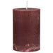 Exklusive Stumpenkerze 10x6,8cm Ribe Rustik Rot Bordeaux - Made in EU - Wachskerze