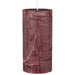 Exklusive Stumpenkerze 14x6,8cm Ribe Rustik Rot Bordeaux - Made in EU - Wachskerze
