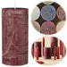 Exklusive Stumpenkerze 14x6,8cm Ribe Rustik Rot Bordeaux - Made in EU - Wachskerze