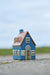 Teelichthaus Lichterhaus Nyhavn 16cm Blau Braun Keramik Fachwerkhaus Teelichthalter
